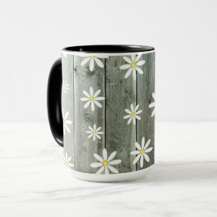 Barn Board Daisy Flower Mok