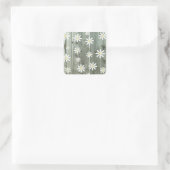 Barn Board Daisy Flower Vierkante Sticker (Tas)