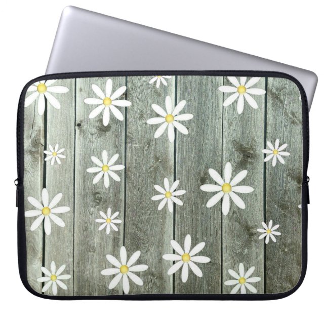 Barn board Daisy Laptop Sleeve (Voorkant)