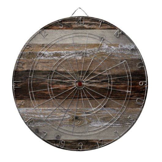 Barn Board Rustic Wood Dartbord (Voorkant)