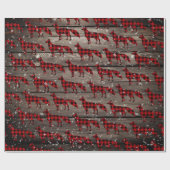 Barn Board Snowy Buffalo Plaid Red Fox Cadeaupapier (Vlak)