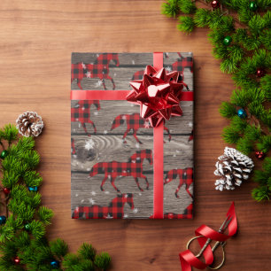 Barn Board Snowy Buffalo Pset met kerstmis Cadeaupapier