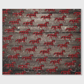 Barn Board Snowy Buffalo Pset met kerstmis Cadeaupapier (Vlak)