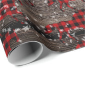 Barn Board Snowy Buffalo Pset met kerstmis Cadeaupapier (Rol Hoek)