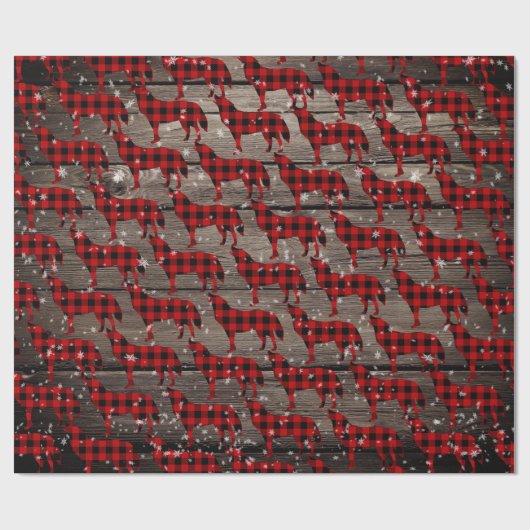 Barn Board Snowy Buffalo Pset Wolf Howling Cadeaupapier (Vlak)