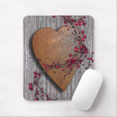 Barn Boards Rusted Heart Muismat (Met muis)