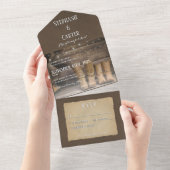 Barn & Boots Rustic Cowboy Western Geen diner All In One Uitnodiging (Afscheurbaar)