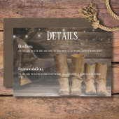 Barn & Boots Rustic Cowboy Westerne bruiloft Detai Informatiekaartje