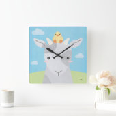 Barn Buddies - Goat & Chick Vierkante Klok (Huis)