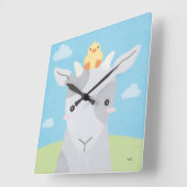 Barn Buddies - Goat & Chick Vierkante Klok (Hoek)