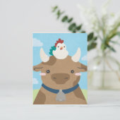 Barn Buddies - Koe & griep Briefkaart (Staand voorkant)