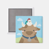 Barn Buddies - Koe & griep Magneet (Voorkant / Achterkant)