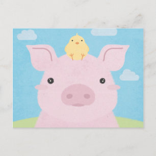 Barn Buddies - Piglet & Chick Briefkaart