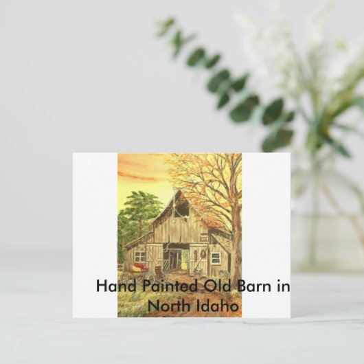 Barn & Buggy, Hand schilderde Oude Barn in Noord I Briefkaart (Staand voorkant)