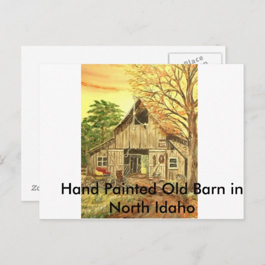 Barn & Buggy, Hand schilderde Oude Barn in Noord I Briefkaart (Voorkant / Achterkant)