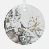 Barn Cats door Hevener Glas Ornament (Voorkant)