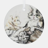 Barn Cats door Hevener Glas Ornament (Achterkant)