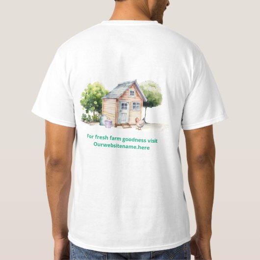 Barn Chicken Coop Dubbelzijdig Boerderij Bedrijf T-shirt (Achterkant)