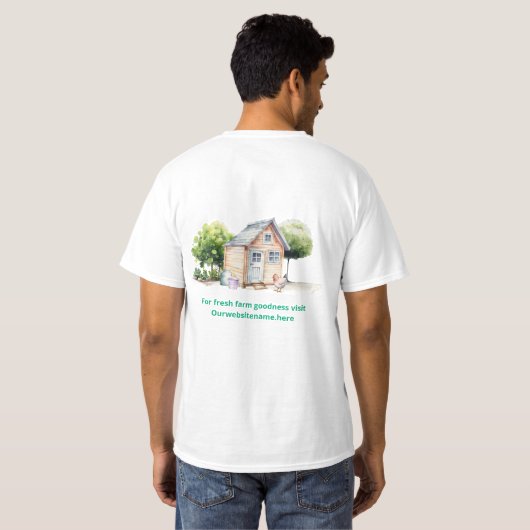 Barn Chicken Coop Dubbelzijdig Boerderij Bedrijf T-shirt (Achterkant volledig)