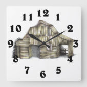 Barn Clock Vierkante Klok (Voorkant)