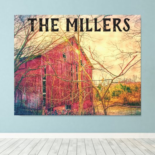 BARN CUSTOM PERSONALIZED ART STRETCHED CANVAS AFDRUK (Insitu (Houten vloer))