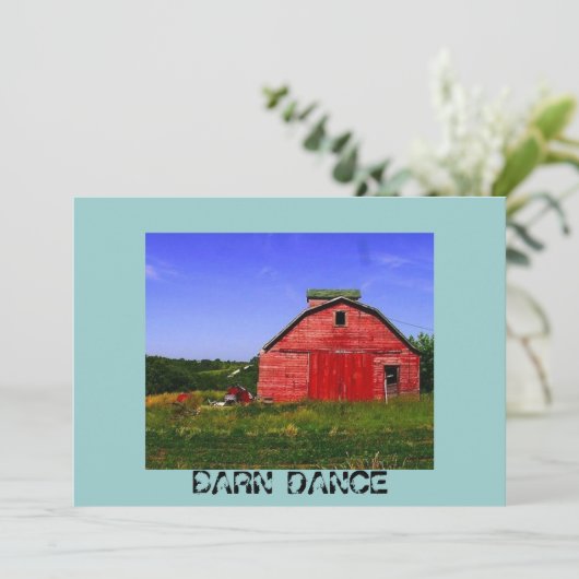 Barn Dance Invite Kaart (Staand voorkant)