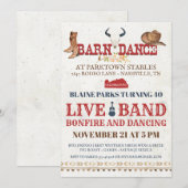 Barn Dance Party Invitation | Rodeo Cowboy Party Kaart (Voorkant / Achterkant)