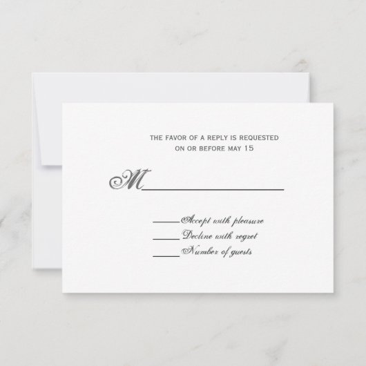 Barn-deur en roze rozen bruiloft kleine RSVP (Achterkant)