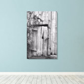 Barn-deur in zwart-wit canvas afdrukken (Insitu (Houten vloer))