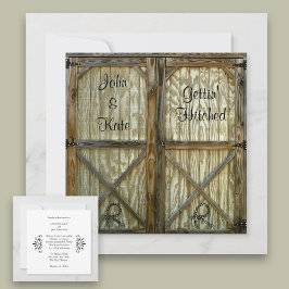 Barn door Cowboy Western Wedding Kaart