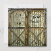 Barn door Cowboy Western Wedding Kaart (Voorkant)