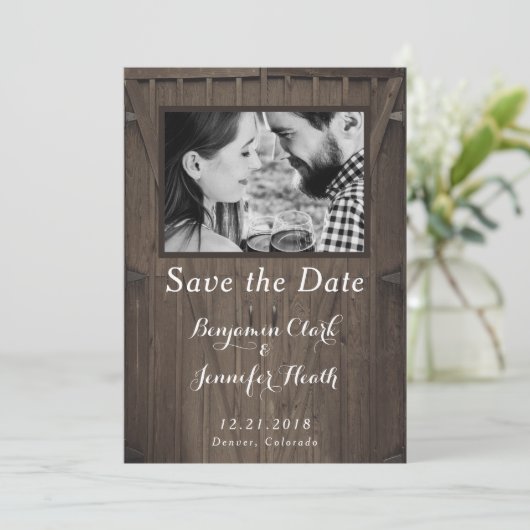Barn Doors Bewaar de Datum Save The Date (Staand voorkant)