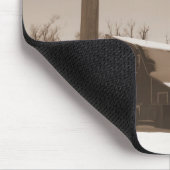 Barn en Basketball hoop sepia tone mousepad Muismat (Hoek)