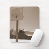 Barn en Basketball hoop sepia tone mousepad Muismat (Met muis)