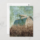 Barn en Corn Field nabij oogsttijd Briefkaart (Voorkant / Achterkant)