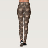 Barn en Hoot Owl over een Bruin Moss Pattern Leggings (Achterkant)
