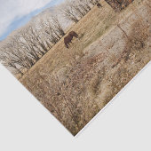 Barn en paarden in een veld uitdrogen tissuepapier (Detail)