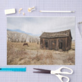 Barn en paarden in een veld uitdrogen tissuepapier (Craft)