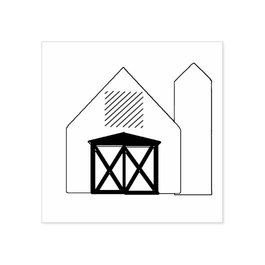Barn en Silo Art Stamp Rubberstempel (Afrduk)