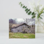 Barn en tractor briefkaart (Staand voorkant)