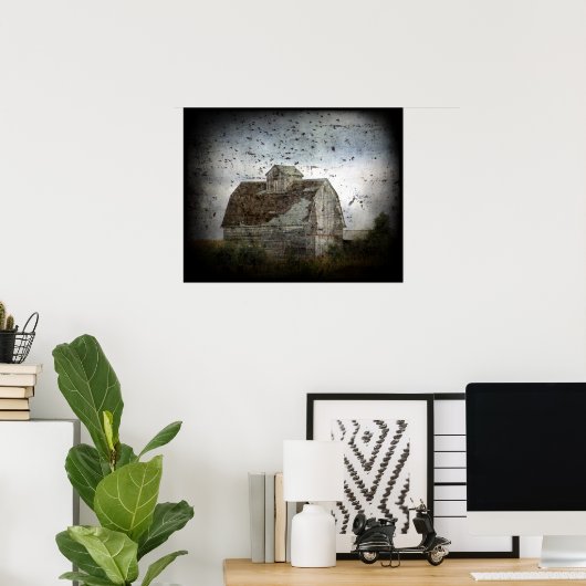 Barn en vogels poster (Thuiskantoor)