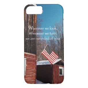 Barn Flag Patriotic Herinnert iedereen rond iPhone 8/7 Hoesje