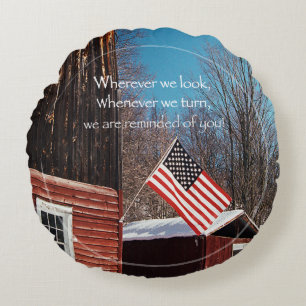 Barn Flag Patriotic Herinnert iedereen rond Kussen