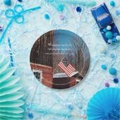 Barn Flag Patriotic Herinnert iedereen rond Papieren Bordje (Feest)