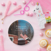 Barn Flag Patriotic Herinnert iedereen rond Papieren Bordje (Feest)