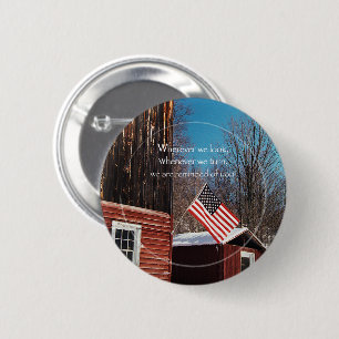 Barn Flag Patriotic Herinnert iedereen rond Ronde Button 5,7 Cm