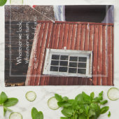 Barn Flag Patriotic Herinnert iedereen rond Theedoek (Gevouwen)