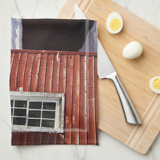 Barn Flag Patriotic Herinnert iedereen rond Theedoek (Quarter Fold)