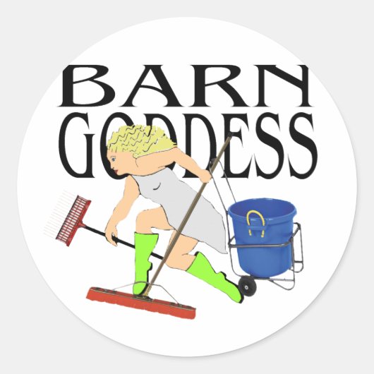 Barn Goddess Ronde Sticker (Voorkant)
