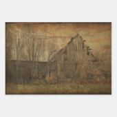 Barn Grunge Texture Sepia  Land Rustic Inpakpapier Vel (Voorkant 3)